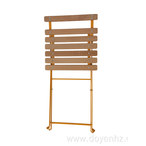 Wooden Top Steel Frame Foldable Chair